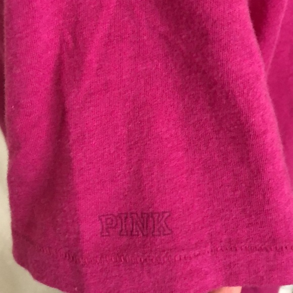 Victoria’s Secret Pink Purple White Love You Cropped Tee Shirt T-Shirt Top M - Picture 4 of 9